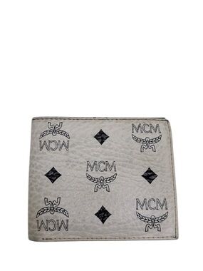 MCM - BLUE WHITE ALL LEATHER VISETOS BIFOLD WALLET